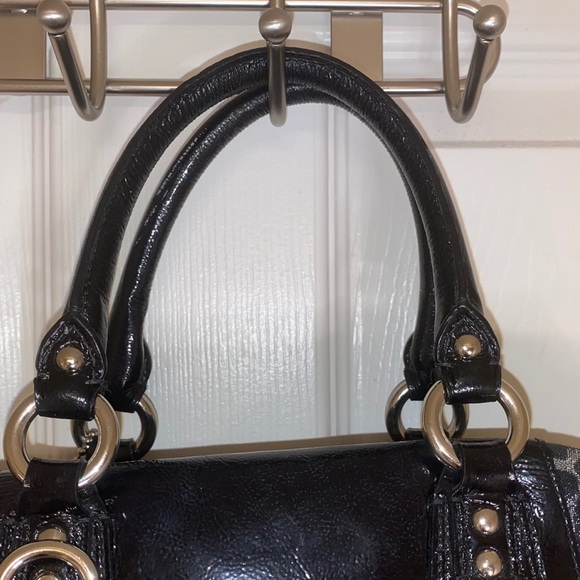 Coach Black Gray Metallic Ocelot Leopard Print Authentic Rare Sabrina Handbag - Picture 7 of 15